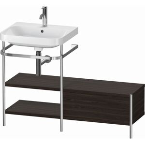 Combinaison lavabo pour meuble Duravit Happy D.2 Plus HP4850O6969 120 x 49 cm, 1 trou pour robinetterie, noyer brossé, avec console en métal - Publicité