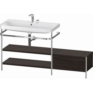 Combinaison lavabo pour meuble Duravit Happy D.2 Plus HP4853E6969 160 x 49 cm, 2 trous pour robinetterie, noyer brossé, avec console en métal - Publicité