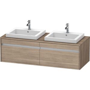 Duravit Ketho meuble sous-vasque KT6797B3535 140x55x42,6cm, Vasque encastrée , 2 coulissants, découpe des deux côtés, chêne terra - Publicité Duravit Ketho meuble sous-vasque KT6797B3535 140x55x42,6cm, Vasque encastrée , 2 coulissants, découpe des deux côtés, chêne terra - Publicité