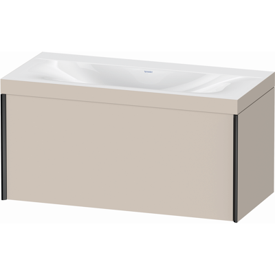 Ensemble Vasque Duravit Xviu C-Bonded - Fixation murale, taupe/noir, 1000mm - Publicité Ensemble Vasque Duravit Xviu C-Bonded - Fixation murale, taupe/noir, 1000mm - Publicité
