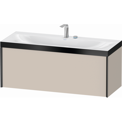 Ensemble lavabo salle de bains Duravit XViu - Montage mural, 2 trous, Taupe/Noir - Publicité Ensemble lavabo salle de bains Duravit XViu - Montage mural, 2 trous, Taupe/Noir - Publicité