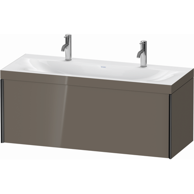 Duravit Xviu Ensemble C-Bonded Double Vasque - Fixation murale, Gris et Noir - Publicité Duravit Xviu Ensemble C-Bonded Double Vasque - Fixation murale, Gris et Noir - Publicité
