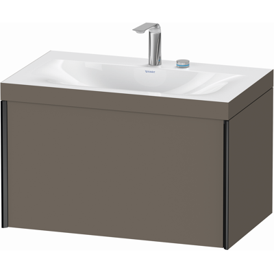 Ensemble lavabo Duravit XViu C-Bonded - 80x48cm, Gris/Noir - Publicité Ensemble lavabo Duravit XViu C-Bonded - 80x48cm, Gris/Noir - Publicité