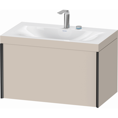 Ensemble Lavabo Duravit XViu C-Bonded - Rectangulaire, 2 Troux, Taupe Mat/Noir Mat - Publicité Ensemble Lavabo Duravit XViu C-Bonded - Rectangulaire, 2 Troux, Taupe Mat/Noir Mat - Publicité