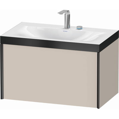 Duravit Xviu Ensemble Lavabo C-Bonded - 80x48cm, Taupe Mat, Noir Mat, Montage Murale - Publicité Duravit Xviu Ensemble Lavabo C-Bonded - 80x48cm, Taupe Mat, Noir Mat, Montage Murale - Publicité