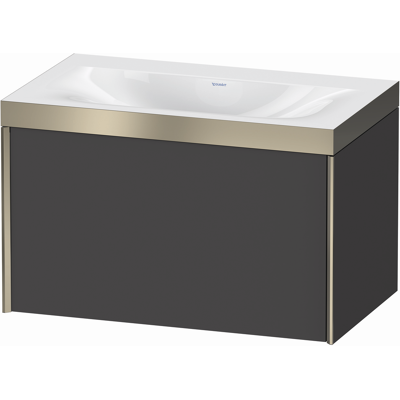 Ensemble Lavabo Duravit Xviu C-Bonded - Fixation murale, Graphit/Champagne - Publicité Ensemble Lavabo Duravit Xviu C-Bonded - Fixation murale, Graphit/Champagne - Publicité