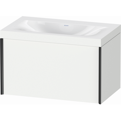 Duravit Xviu Ensemble C-Bonded Lavabo Blanc Mat / Noir Mat - Vasque et Meuble - Publicité Duravit Xviu Ensemble C-Bonded Lavabo Blanc Mat / Noir Mat - Vasque et Meuble - Publicité