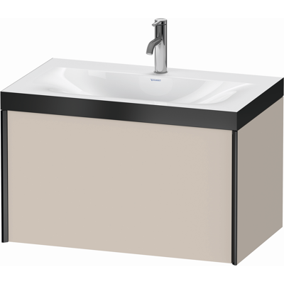 Duravit XViu Ensemble Lavabo - Taupe Mat/Noir - C-bonded, Fixé au Mur, 1 Trou pour Robinet - Publicité Duravit XViu Ensemble Lavabo - Taupe Mat/Noir - C-bonded, Fixé au Mur, 1 Trou pour Robinet - Publicité