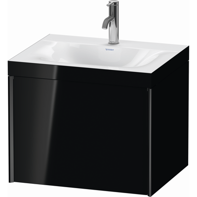 Duravit Xviu Ensemble lavabo c-bonded 1 Trou 600x480x503 mm - Noir brillant - Publicité Duravit Xviu Ensemble lavabo c-bonded 1 Trou 600x480x503 mm - Noir brillant - Publicité