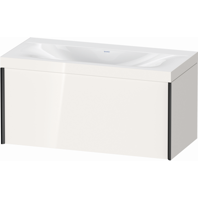 Duravit Xviu Ensemble avec lavabo et meuble - Blanc Hochglanz / Noir Mat - Publicité Duravit Xviu Ensemble avec lavabo et meuble - Blanc Hochglanz / Noir Mat - Publicité