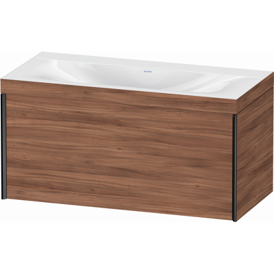 Duravit Nussbaum Nature/Noir Mat Ensemble Lavabo Mural - C-bonded - 1000mm - Publicité Duravit Nussbaum Nature/Noir Mat Ensemble Lavabo Mural - C-bonded - 1000mm - Publicité