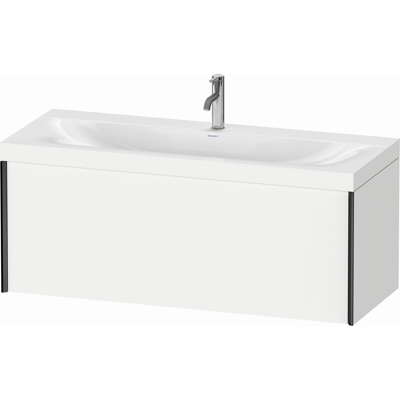 Ensemble lavabo mural Duravit XViu avec technologie c-bonded - Blanc Mat / Noir Mat - XV4612OB218C - Publicité Ensemble lavabo mural Duravit XViu avec technologie c-bonded - Blanc Mat / Noir Mat - XV4612OB218C - Publicité