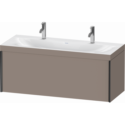 Duravit Xviu Ensemble C-Bonded Double Lavabo avec Trou pour Robinet - Ensemble Lavabo et Meuble - Publicité Duravit Xviu Ensemble C-Bonded Double Lavabo avec Trou pour Robinet - Ensemble Lavabo et Meuble - Publicité