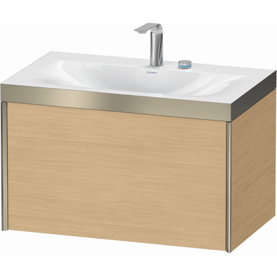Duravit Xviu Ensemble C-Bonded - Lavabo 80x48cm, Chêne Nature/Champagne Mat - Publicité Duravit Xviu Ensemble C-Bonded - Lavabo 80x48cm, Chêne Nature/Champagne Mat - Publicité