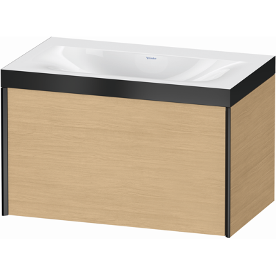 Duravit Xviu Ensemble C-Bonded Lavabo - Montage mural, 80x48cm, Chêne Nature/Noir Mat - Publicité Duravit Xviu Ensemble C-Bonded Lavabo - Montage mural, 80x48cm, Chêne Nature/Noir Mat - Publicité