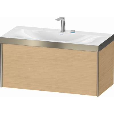 Duravit Bois Naturel / Profil Champagne Mat Ensemble Lavabo Suspendu - Publicité Duravit Bois Naturel / Profil Champagne Mat Ensemble Lavabo Suspendu - Publicité
