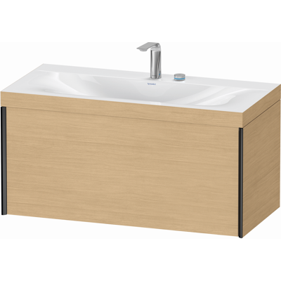Duravit XViu Ensemble lavabo c-bonded - 1000x480x503 mm - Chêne naturel / Noir mat - Publicité Duravit XViu Ensemble lavabo c-bonded - 1000x480x503 mm - Chêne naturel / Noir mat - Publicité