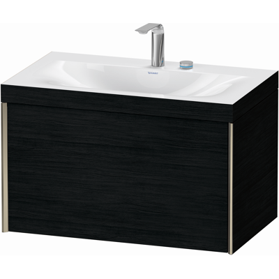 Duravit XViu Eiche Schwarz/Champagner Mat Set - Lavabo 80x48 cm - Publicité Duravit XViu Eiche Schwarz/Champagner Mat Set - Lavabo 80x48 cm - Publicité