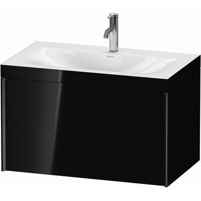 Ensemble lavabo Duravit Xviu C-bonded - Montage mural, 1 tiroir, Noir brillant - Publicité Ensemble lavabo Duravit Xviu C-bonded - Montage mural, 1 tiroir, Noir brillant - Publicité