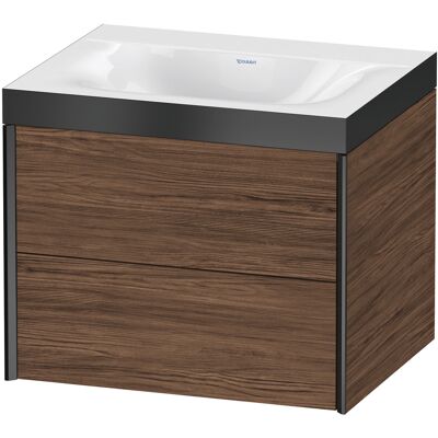 Ensemble de meuble vasque mural Duravit Noyer Foncé / Noir Mat - Modèle XV4614NB221P - Publicité Ensemble de meuble vasque mural Duravit Noyer Foncé / Noir Mat - Modèle XV4614NB221P - Publicité