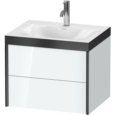 Duravit Xviu Ensemble Lavabo Murale C-Bonded - Blanc Brillant/Noir Mat - Publicité Duravit Xviu Ensemble Lavabo Murale C-Bonded - Blanc Brillant/Noir Mat - Publicité