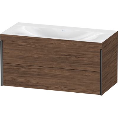 Ensemble de meuble lavabo Duravit Noyer foncé mural avec deux tiroirs - Publicité Ensemble de meuble lavabo Duravit Noyer foncé mural avec deux tiroirs - Publicité