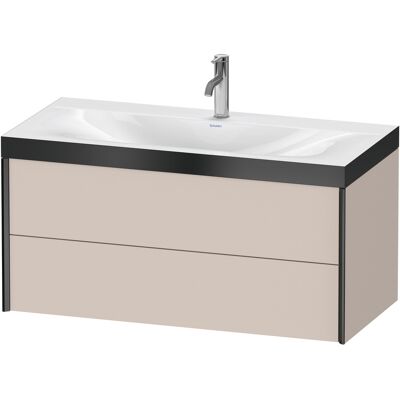 Ensemble de lavabo Duravit Xviu C-bonded - Mural, 2 tiroirs, Noir / Taupe - Publicité Ensemble de lavabo Duravit Xviu C-bonded - Mural, 2 tiroirs, Noir / Taupe - Publicité
