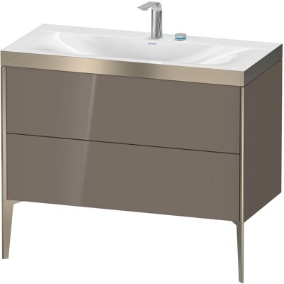 Duravit Xviu Ensemble C-Bonded Lavabo - 2 Tiroirs, Gris Flannel - Publicité Duravit Xviu Ensemble C-Bonded Lavabo - 2 Tiroirs, Gris Flannel - Publicité