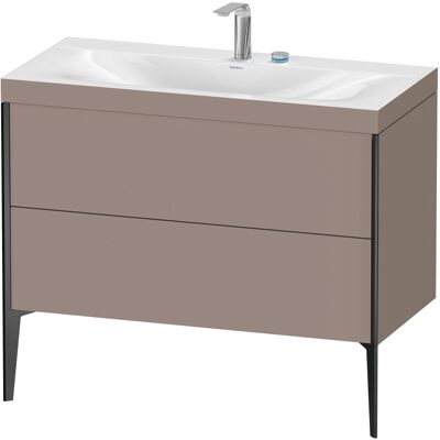 Duravit Xviu Ensemble Lavabo C-Bonded 2 Tiroirs 1000x480x610mm - Basalte Mat/Noir Mat /Poignée - Publicité Duravit Xviu Ensemble Lavabo C-Bonded 2 Tiroirs 1000x480x610mm - Basalte Mat/Noir Mat /Poignée - Publicité