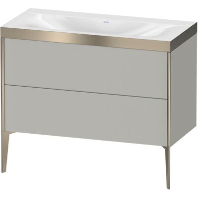 Duravit Xviu Ensemble C-Bonded Lavabo - Fixation murale, Gris béton mat, 2 tiroirs - Publicité Duravit Xviu Ensemble C-Bonded Lavabo - Fixation murale, Gris béton mat, 2 tiroirs - Publicité