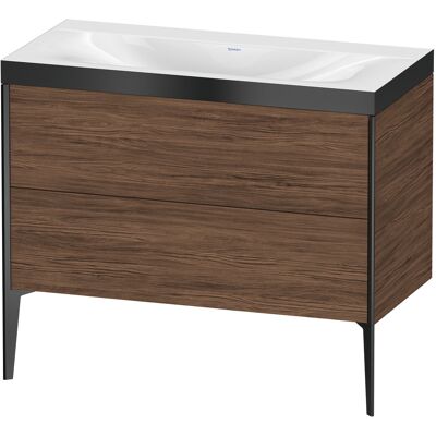 Duravit Noyer foncé Ensemble de lavabo mural avec 2 tiroirs - Sur sol, 1000x480mm - Publicité Duravit Noyer foncé Ensemble de lavabo mural avec 2 tiroirs - Sur sol, 1000x480mm - Publicité