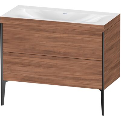 Duravit Noyer Nature/Noir Mat Xviu Ensemble - Meuble Lavabo 2 Tiroirs - Publicité Duravit Noyer Nature/Noir Mat Xviu Ensemble - Meuble Lavabo 2 Tiroirs - Publicité