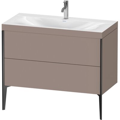 Duravit Xviu Ensemble Lavabo - Fixation Murale - 2 Tiroirs - Noir - Publicité Duravit Xviu Ensemble Lavabo - Fixation Murale - 2 Tiroirs - Noir - Publicité