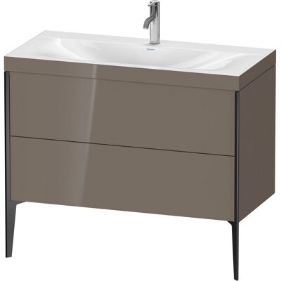 Duravit XViu Ensemble sur Pied avec 2 Tiroirs - Lavabo, Gris Hochglanz - Publicité Duravit XViu Ensemble sur Pied avec 2 Tiroirs - Lavabo, Gris Hochglanz - Publicité