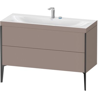 Duravit Xviu Ensemble C-Bonded Lavabo - Sur pied, Noir & Basalte Mat / 2 tiroirs - Publicité Duravit Xviu Ensemble C-Bonded Lavabo - Sur pied, Noir & Basalte Mat / 2 tiroirs - Publicité
