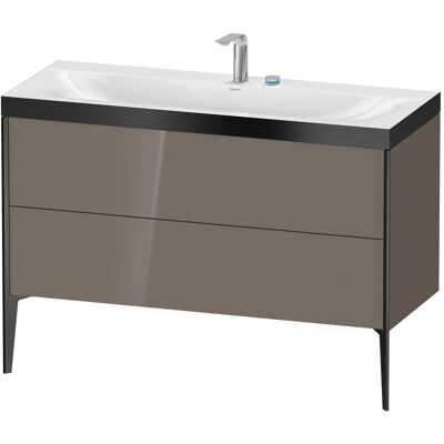 Duravit Xviu C-Bonded Set Sur Pied - Lavabo, Gris et Noir - Publicité Duravit Xviu C-Bonded Set Sur Pied - Lavabo, Gris et Noir - Publicité