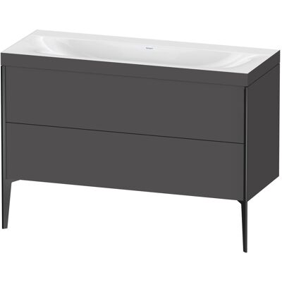 Duravit Xviu Ensemble C-bonded Lavabo - Montage mural - 2 tiroirs - Graphit Mat - Publicité Duravit Xviu Ensemble C-bonded Lavabo - Montage mural - 2 tiroirs - Graphit Mat - Publicité