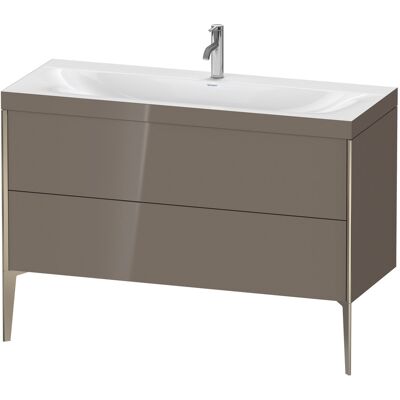 Duravit Xviu C-Bonded Set - Lavabo rectangulaire gris brillant avec 2 tiroirs - Publicité Duravit Xviu C-Bonded Set - Lavabo rectangulaire gris brillant avec 2 tiroirs - Publicité