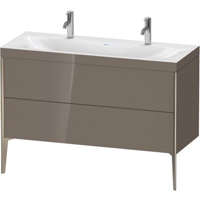 Duravit Xviu Ensemble C-Bonded Double Vasque 2 Tiroirs avec Trou pour Robinet 1200x480x610mm - Gris Flannel Brillant - Publicité Duravit Xviu Ensemble C-Bonded Double Vasque 2 Tiroirs avec Trou pour Robinet 1200x480x610mm - Gris Flannel Brillant - Publicité