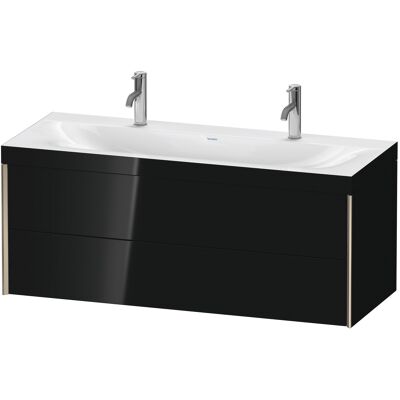 Ensemble de lavabo double mural Duravit Xviu C-Bonded - Noir Brillant / Champagne Mat - 1200x480x503 mm - Publicité Ensemble de lavabo double mural Duravit Xviu C-Bonded - Noir Brillant / Champagne Mat - 1200x480x503 mm - Publicité