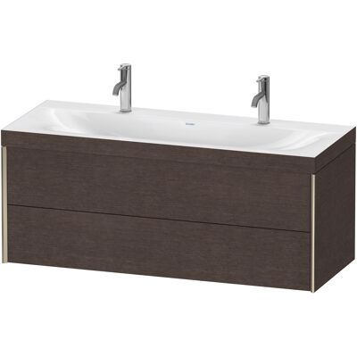 Duravit Chêne foncé brossé Ensemble de meubles double lavabo mural - Publicité Duravit Chêne foncé brossé Ensemble de meubles double lavabo mural - Publicité