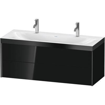 Ensemble Lavabo Double Murale Duravit - Noir Brillant - 2 Tiroirs, Sans Overflows - Publicité Ensemble Lavabo Double Murale Duravit - Noir Brillant - 2 Tiroirs, Sans Overflows - Publicité