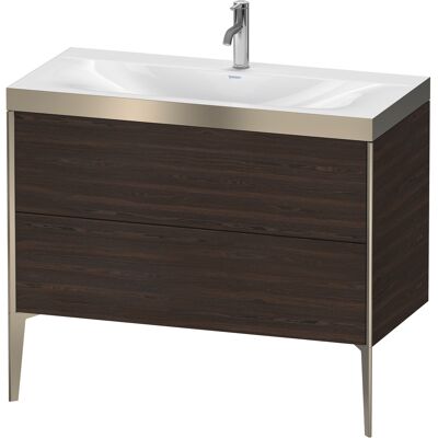 Duravit Xviu Ensemble de lavabo sur pied Noyer - Publicité Duravit Xviu Ensemble de lavabo sur pied Noyer - Publicité