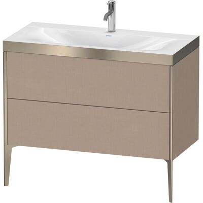 Duravit Xviu Leinen/Profil Champagne Mat Ensemble de lavabo mural - Ensemble de lavabo - Publicité Duravit Xviu Leinen/Profil Champagne Mat Ensemble de lavabo mural - Ensemble de lavabo - Publicité