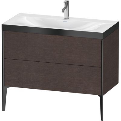 Duravit Xviu Chêne foncé / Noir mat Ensemble lavabo - Sur pied, 2 tiroirs - Publicité Duravit Xviu Chêne foncé / Noir mat Ensemble lavabo - Sur pied, 2 tiroirs - Publicité