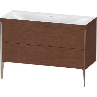 Duravit XViu Ensemble c-bonded Lavabo 2 tiroirs - Noyer américain/Champagne - Publicité Duravit XViu Ensemble c-bonded Lavabo 2 tiroirs - Noyer américain/Champagne - Publicité