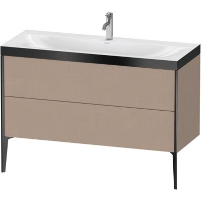 Duravit Xviu Leinen/Noir Mat Ensemble - Lavabo & Meuble - Publicité Duravit Xviu Leinen/Noir Mat Ensemble - Lavabo & Meuble - Publicité