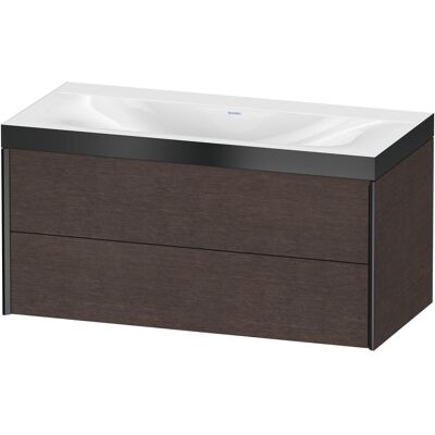 Duravit lavabo mural - Chêne foncé brossé - 2 tiroirs - Publicité Duravit lavabo mural - Chêne foncé brossé - 2 tiroirs - Publicité