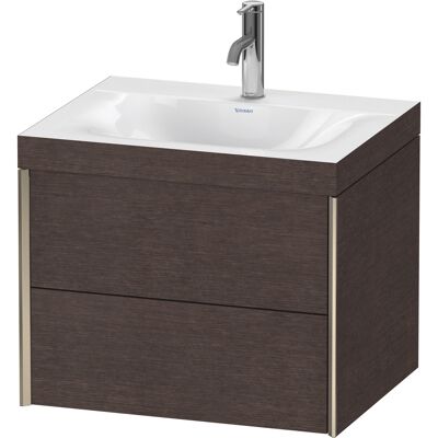 Duravit Xviu Ensemble c-bonded Mural Chêne Foncé Brossé/Champagne - Ensemble Lavabo - Publicité Duravit Xviu Ensemble c-bonded Mural Chêne Foncé Brossé/Champagne - Ensemble Lavabo - Publicité