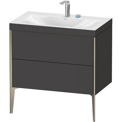 Duravit Xviu Ensemble lavabo c-bonded 2 tiroirs 2 trous robinetterie - Rectangulaire Graphit Supermatt - Publicité Duravit Xviu Ensemble lavabo c-bonded 2 tiroirs 2 trous robinetterie - Rectangulaire Graphit Supermatt - Publicité